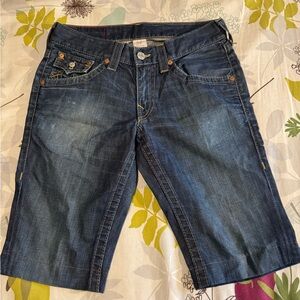 True Religion Dark Blue Jean Shorts for Men